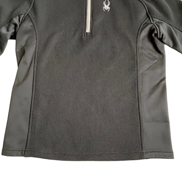 Spyder Men’s Outland Half Zip Pullover Jacket Sweater Size L Black Soft Fleece - Picture 4 of 8